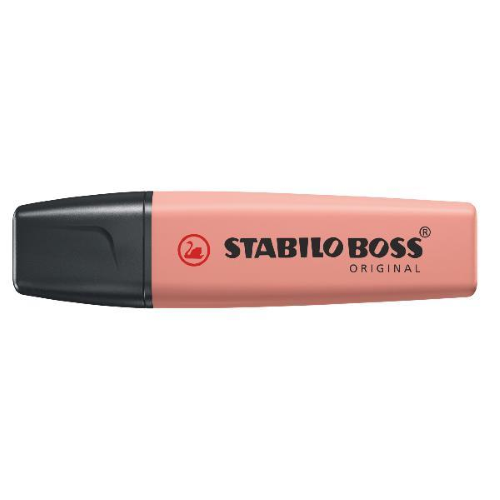 STABILO BOSS ORIGINAL NATURE COLORS EVIDENZIATORE PUNTA A SCALPELLO 2/5 mm TERRA DI SIENA CONF 10 Pz.